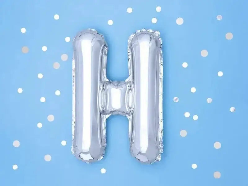 Letter Ballon H Zilver - 35 cm - Ballonnenshop.nl