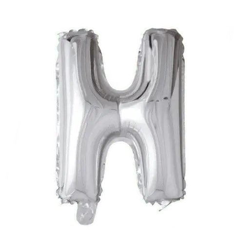 Letter Ballon H - Zilver - 41 cm - Ballonnenshop.nl