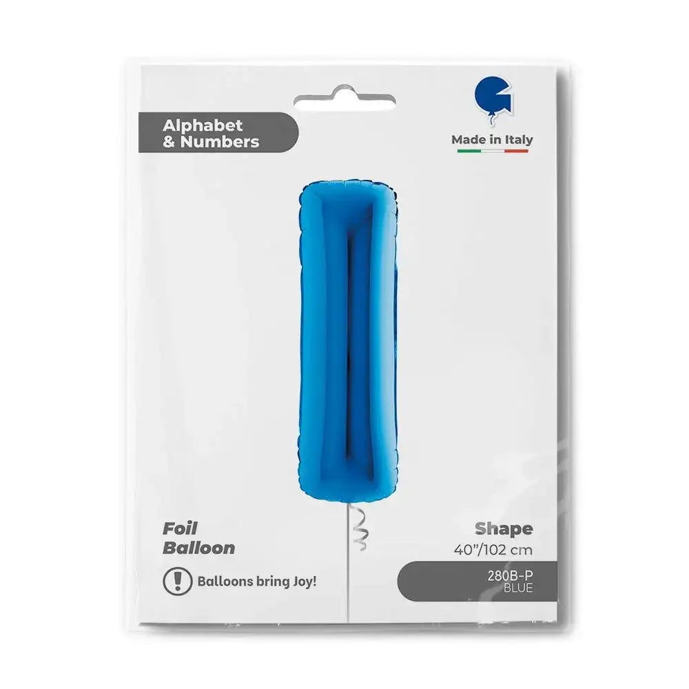 Letter Ballon I Blauw - 102 cm - Ballonnenshop.nl