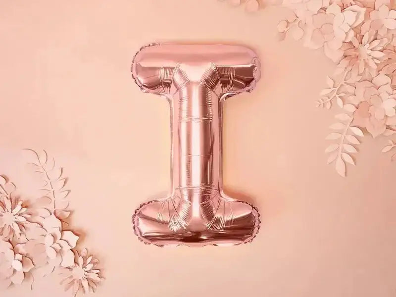 Letter Ballon I Rose Goud - 35 cm - Ballonnenshop.nl