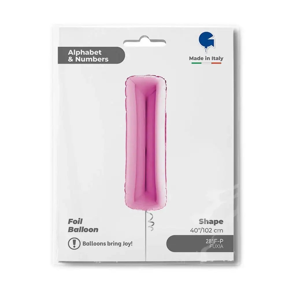 Letter Ballon I Roze - 102 cm - Ballonnenshop.nl