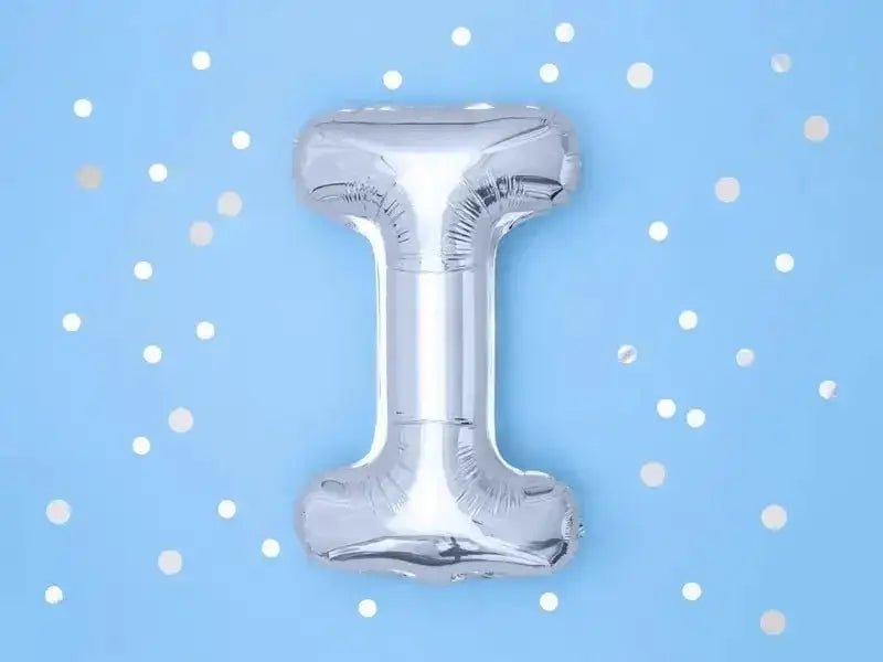 Letter Ballon I Zilver - 35 cm - Ballonnenshop.nl