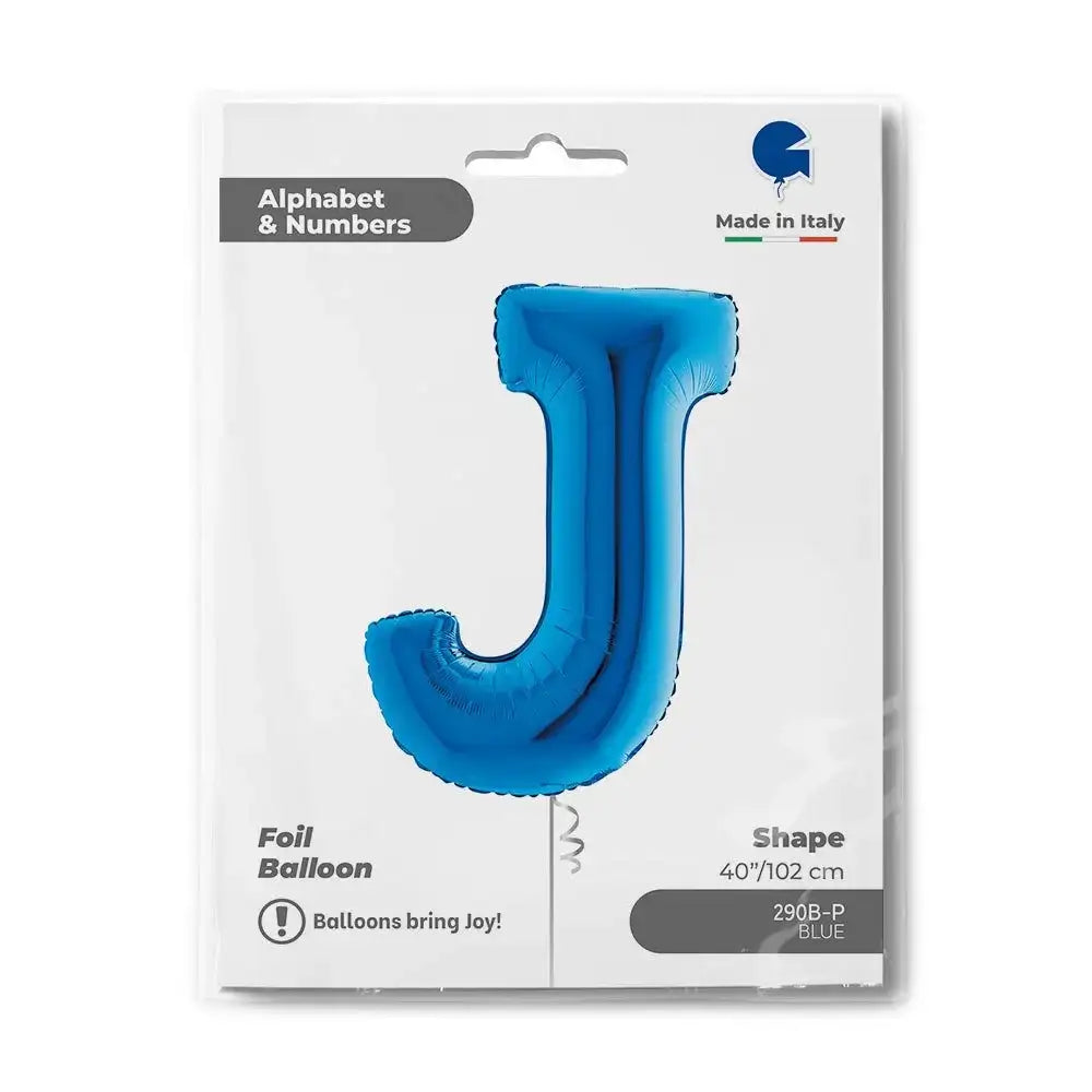 Letter Ballon J Blauw - 102 cm - Ballonnenshop.nl