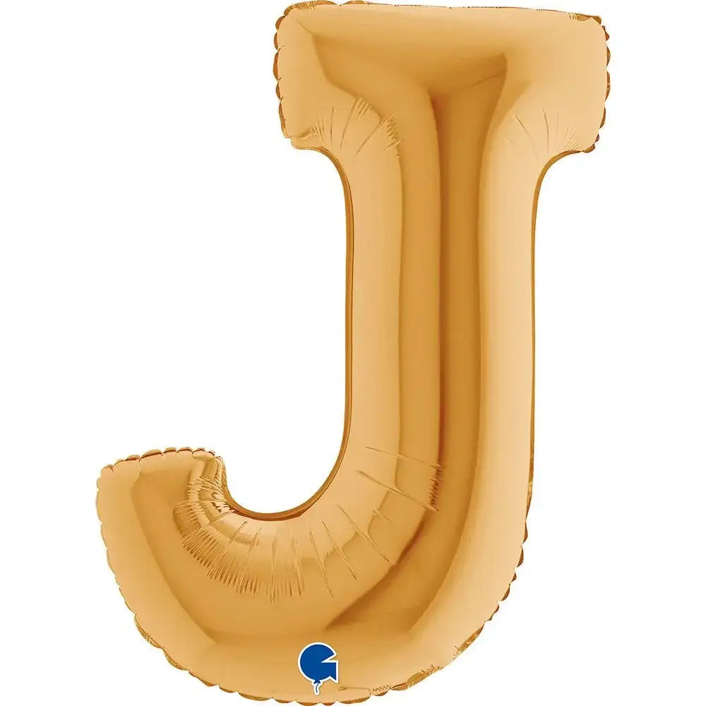 Letter Ballon J Goud 102 cm - Ballonnenshop.nl