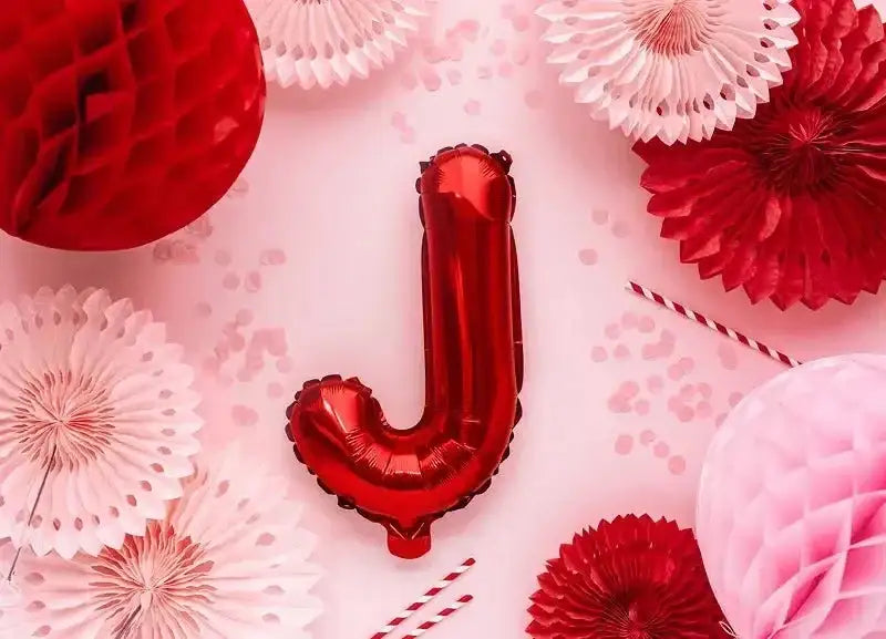 Letter Ballon J Rood - 35 cm - Ballonnenshop.nl
