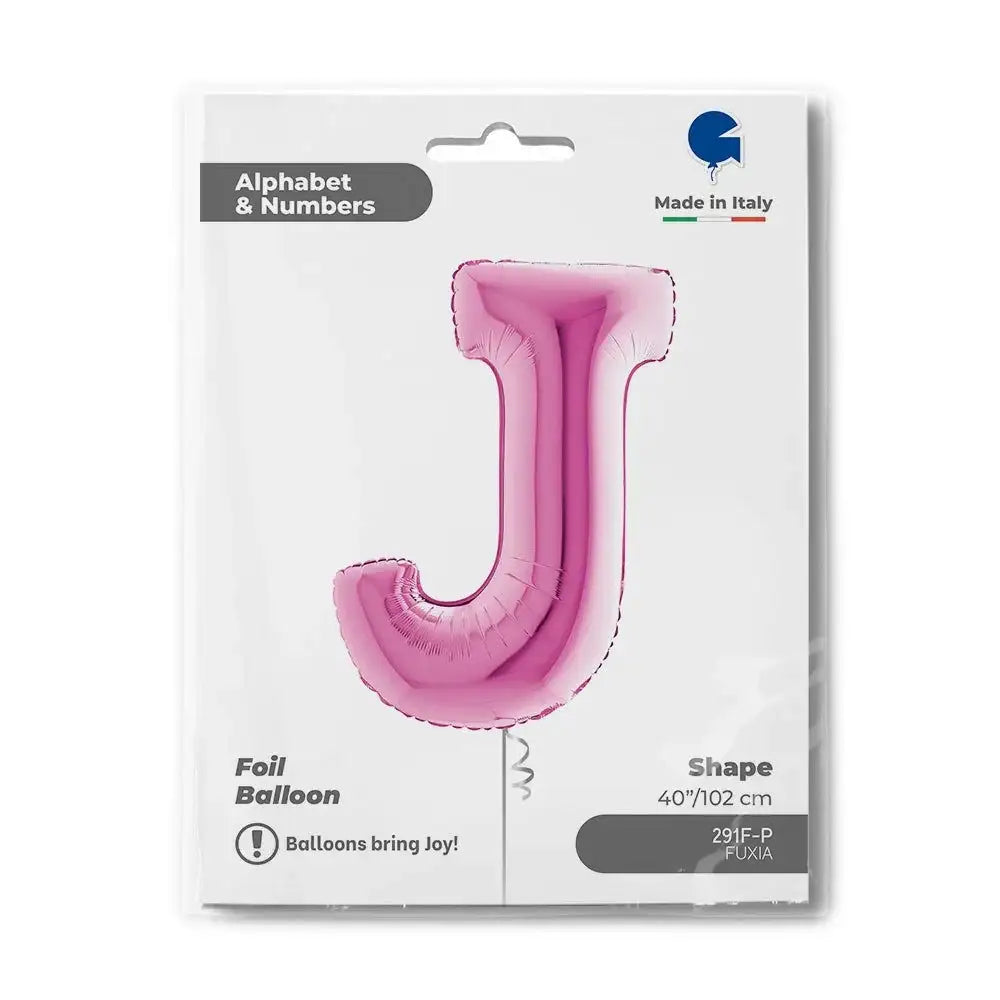 Letter Ballon J Roze - 102 cm - Ballonnenshop.nl
