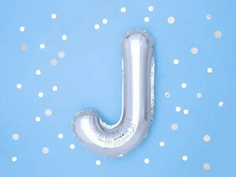 Letter Ballon J Zilver - 35 cm - Ballonnenshop.nl