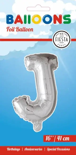 Letter Ballon J - Zilver - 41 cm - Ballonnenshop.nl