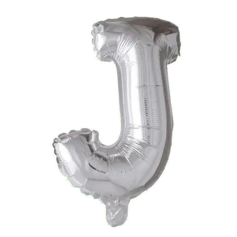 Letter Ballon J - Zilver - 41 cm - Ballonnenshop.nl