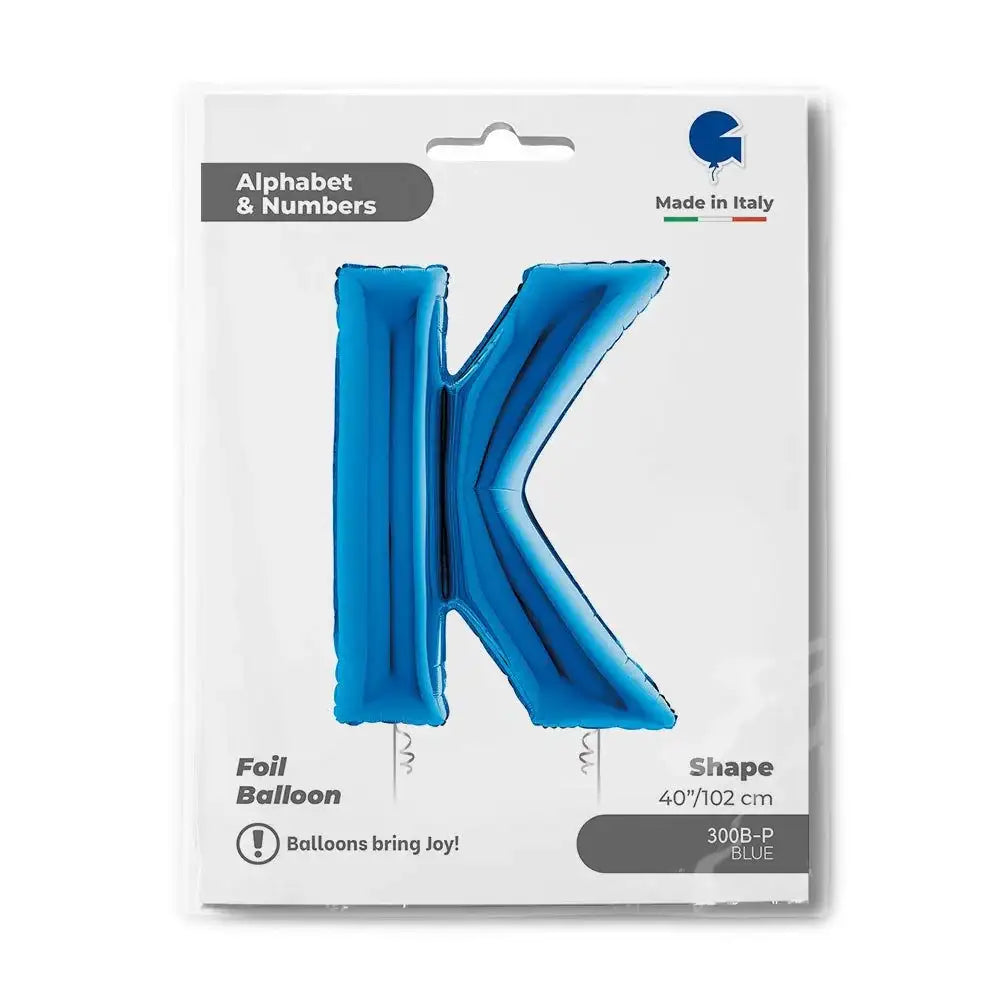 Letter Ballon K Blauw - 102 cm - Ballonnenshop.nl