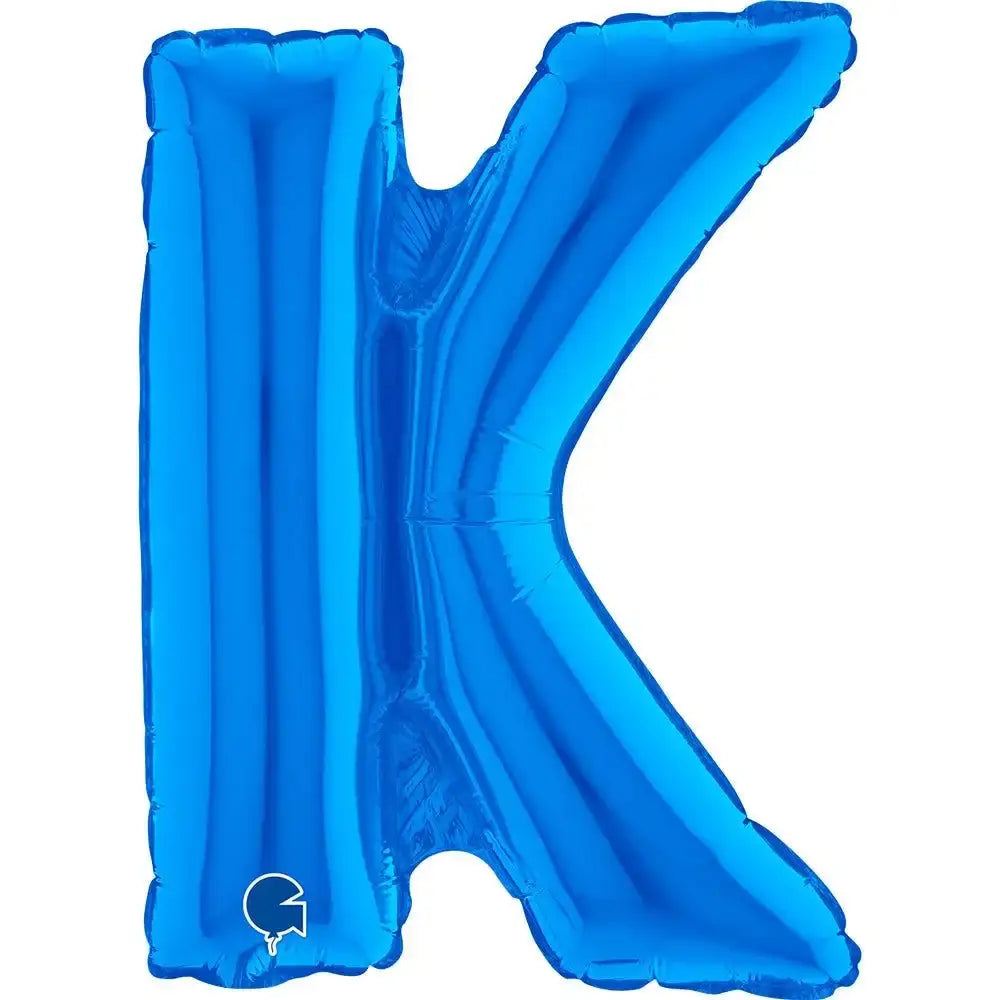 Letter Ballon K Blauw - 35 cm - Ballonnenshop.nl