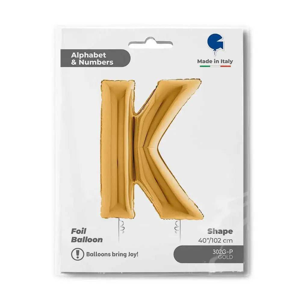Letter Ballon K Goud 102 cm - Ballonnenshop.nl