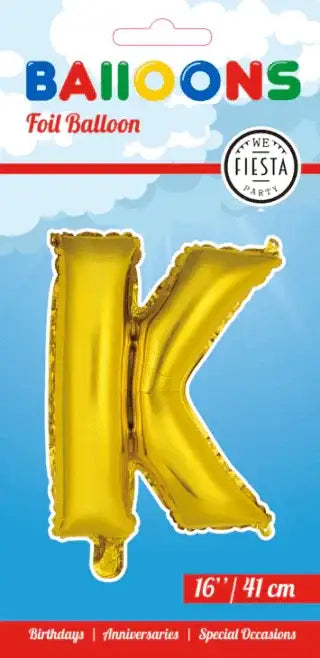 Letter Ballon K - Goud - 41 cm - Ballonnenshop.nl