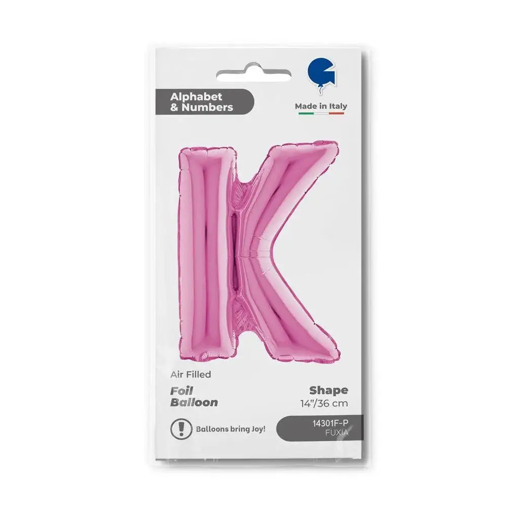 Letter Ballon K Roze - 35 cm - Ballonnenshop.nl
