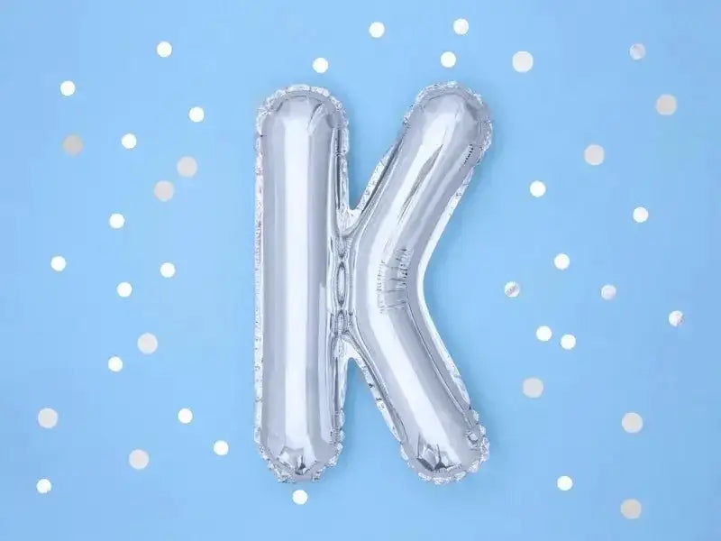 Letter Ballon K Zilver - 35 cm - Ballonnenshop.nl