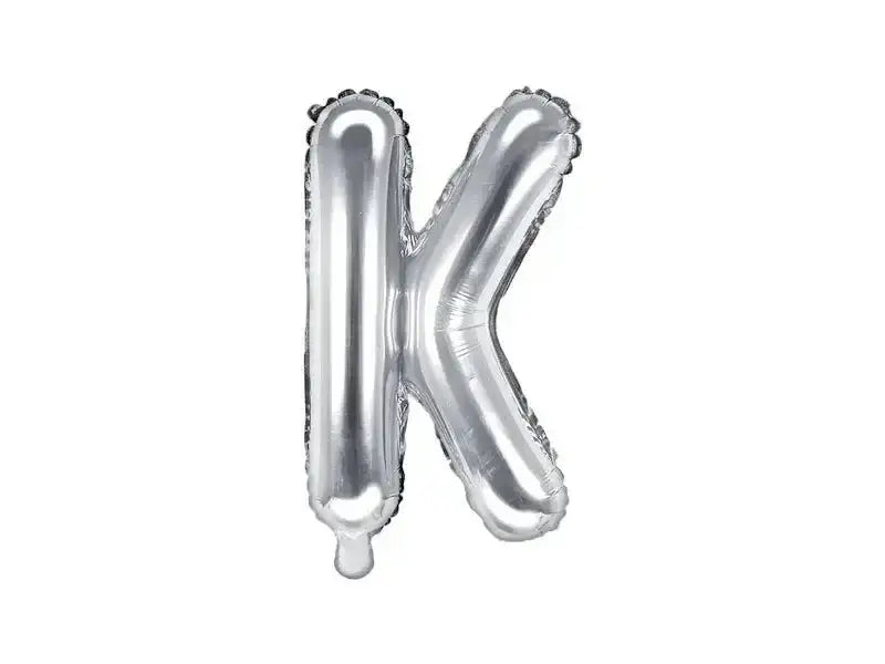 Letter Ballon K Zilver - 35 cm - Ballonnenshop.nl