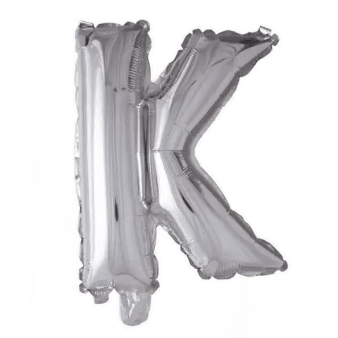 Letter Ballon K Zilver - 41 cm - Ballonnenshop.nl