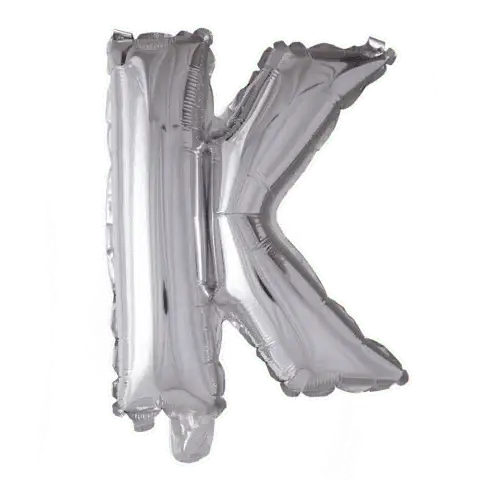 Letter Ballon K - Zilver - 41 cm - Ballonnenshop.nl