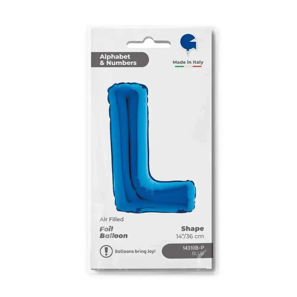 Letter Ballon L Blauw - 35 cm - Ballonnenshop.nl