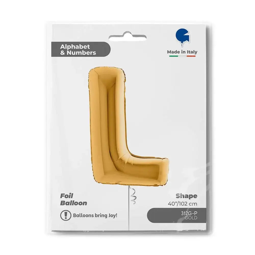 Letter Ballon L Goud 102 cm - Ballonnenshop.nl