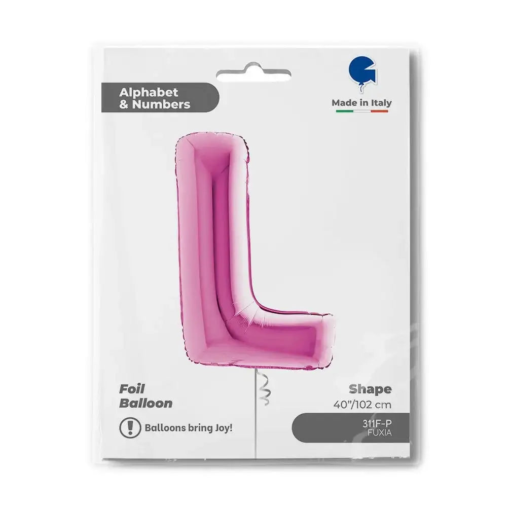 Letter Ballon L Roze - 102 cm - Ballonnenshop.nl