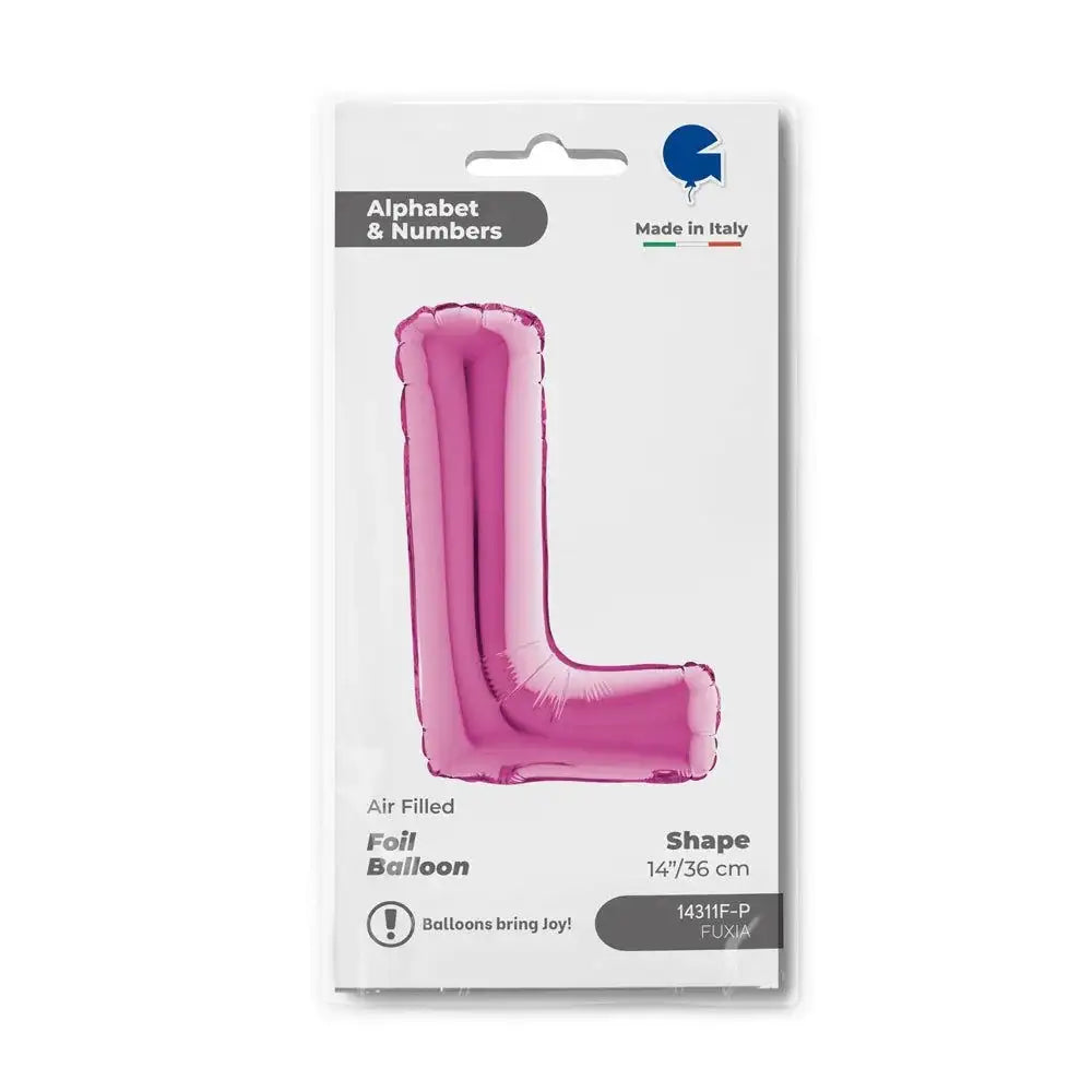 Letter Ballon L Roze - 35 cm - Ballonnenshop.nl