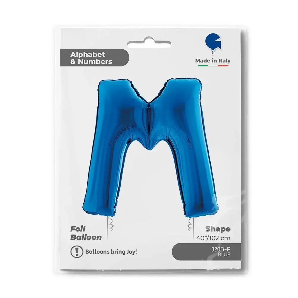 Letter Ballon M Blauw - 102 cm - Ballonnenshop.nl