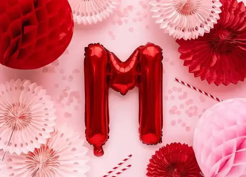 Letter Ballon M Rood - 35 cm - Ballonnenshop.nl