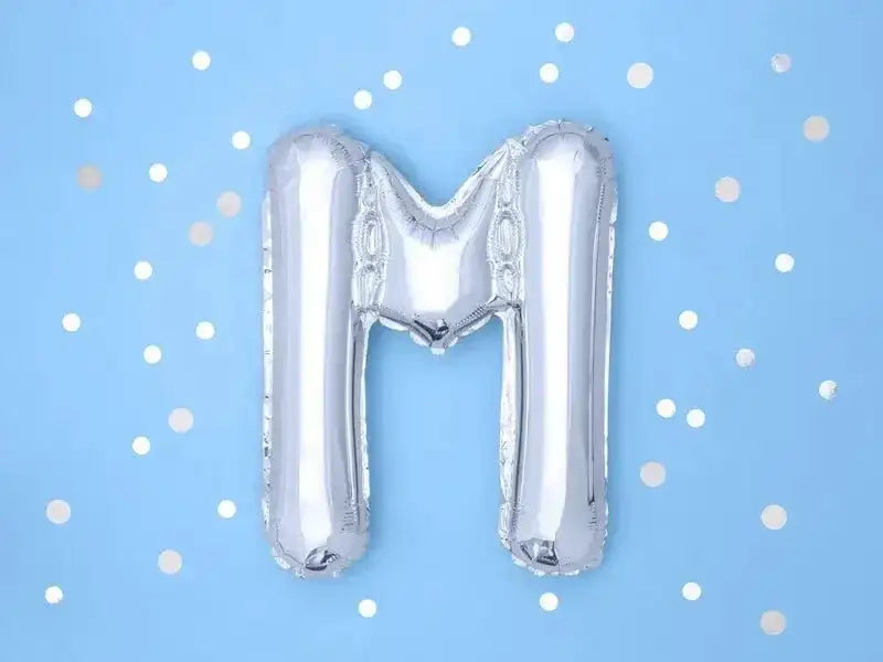 Letter Ballon M Zilver - 35 cm - Ballonnenshop.nl