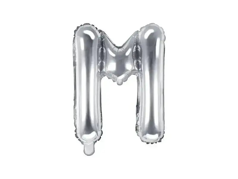 Letter Ballon M Zilver - 35 cm - Ballonnenshop.nl
