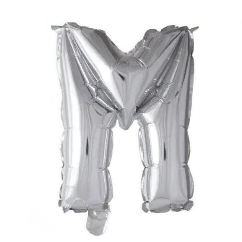 Letter Ballon M - Zilver - 41 cm - Ballonnenshop.nl