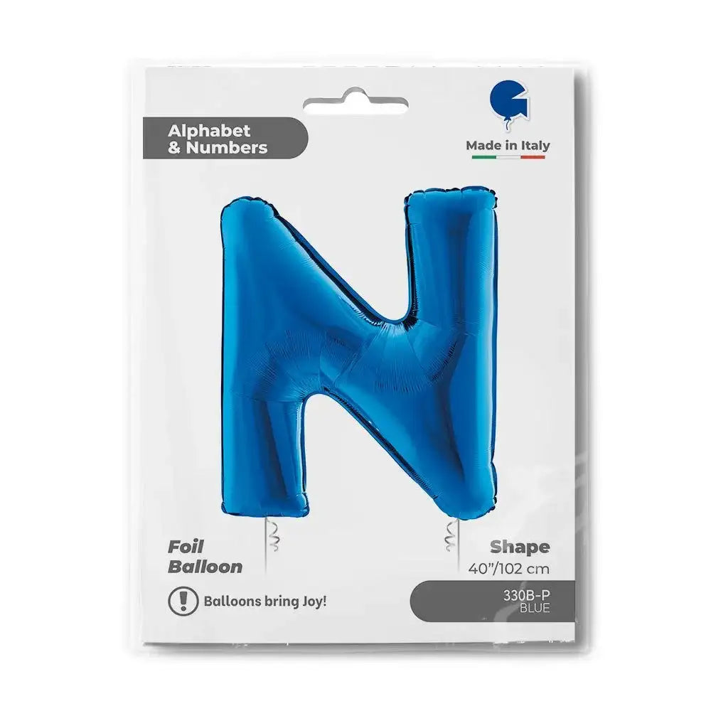 Letter Ballon N Blauw - 102 cm - Ballonnenshop.nl