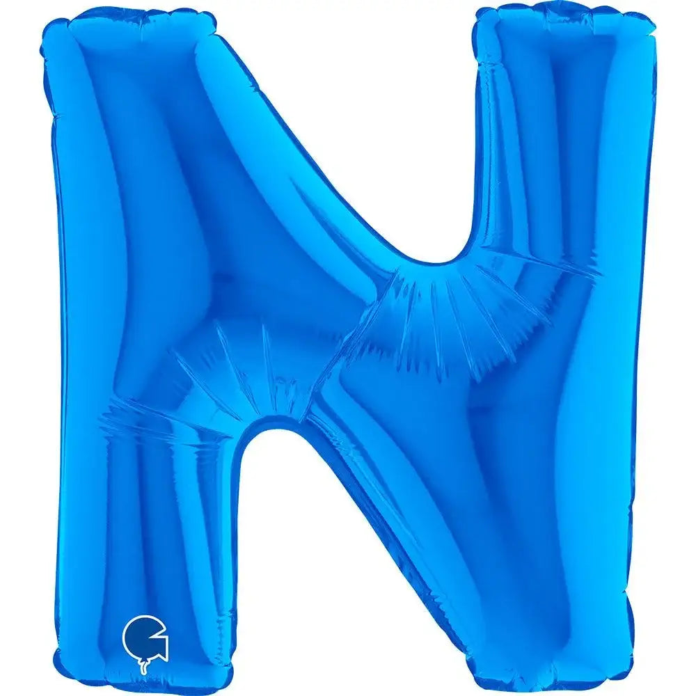 Letter Ballon N Blauw - 35 cm - Ballonnenshop.nl