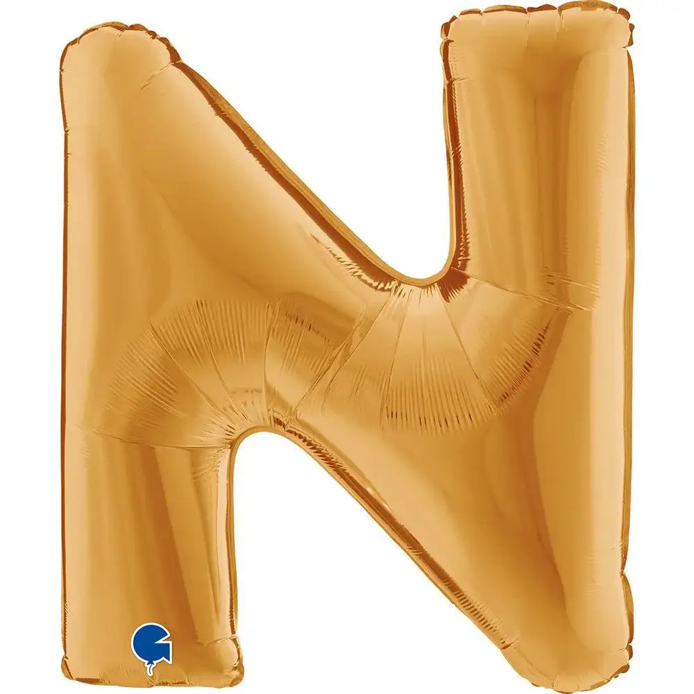 Letter Ballon N Goud 102 cm - Ballonnenshop.nl
