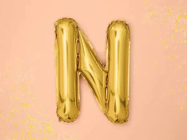 Letter Ballon N Goud - 35 cm - Ballonnenshop.nl