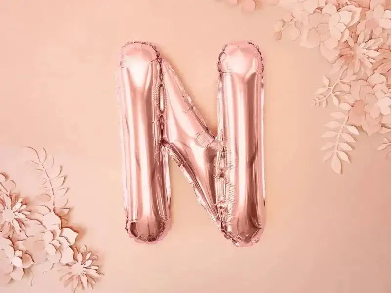 Letter Ballon N Rose Goud - 35 cm - Ballonnenshop.nl