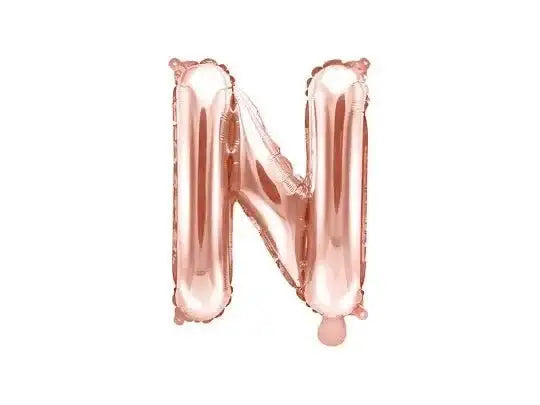 Letter Ballon N Rose Goud - 35 cm - Ballonnenshop.nl