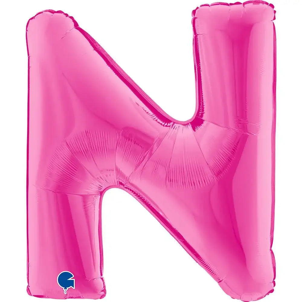Letter Ballon N Roze - 102 cm - Ballonnenshop.nl