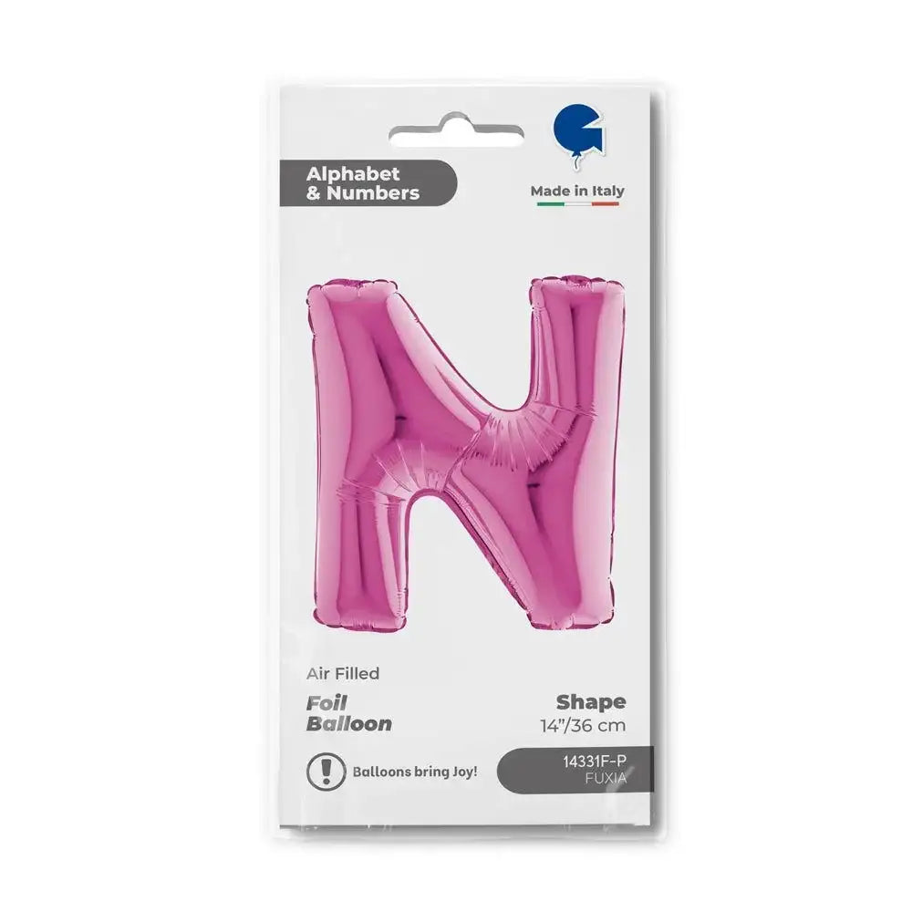 Letter Ballon N Roze - 35 cm - Ballonnenshop.nl