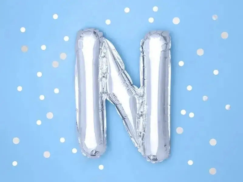 Letter Ballon N Zilver - 35 cm - Ballonnenshop.nl