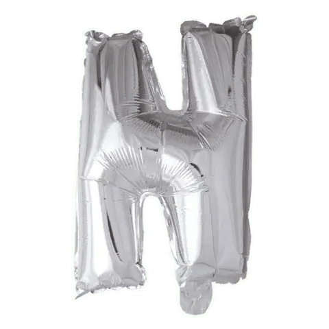 Letter Ballon N Zilver - 41 cm - Ballonnenshop.nl