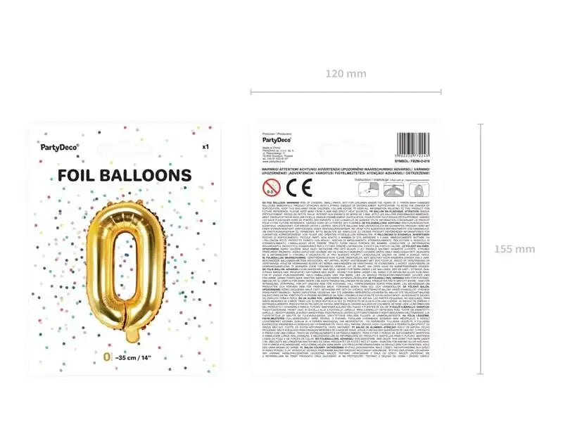 Letter Ballon O Goud - 35 cm - Ballonnenshop.nl