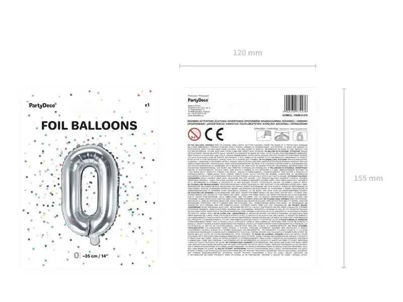 Letter Ballon O Zilver - 35 cm - Ballonnenshop.nl