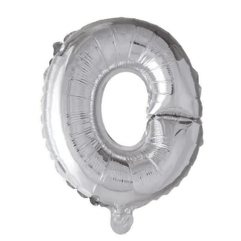 Letter Ballon O Zilver - 41 cm - Ballonnenshop.nl