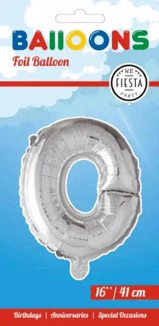 Letter Ballon O - Zilver - 41 cm - Ballonnenshop.nl
