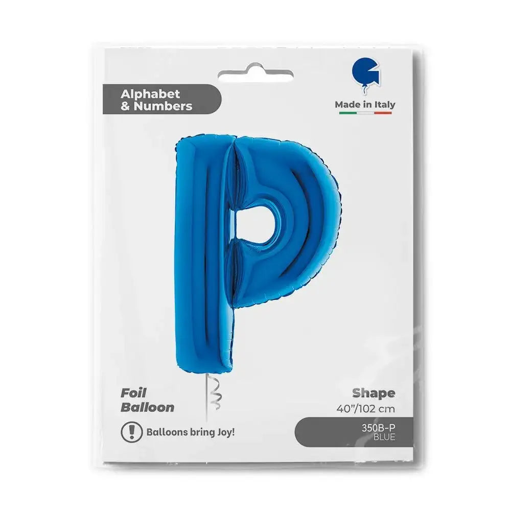 Letter Ballon P Blauw - 102 cm - Ballonnenshop.nl