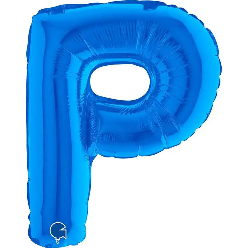 Letter Ballon P Blauw - 35 cm - Ballonnenshop.nl