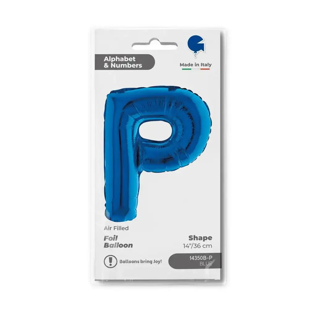 Letter Ballon P Blauw - 35 cm - Ballonnenshop.nl