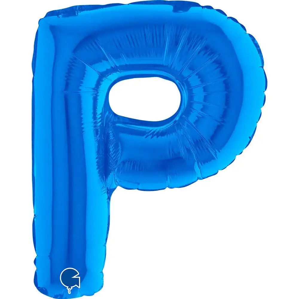 Letter Ballon P Blauw - 35 cm - Ballonnenshop.nl