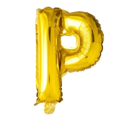 Letter Ballon P Goud - 41 cm - Ballonnenshop.nl